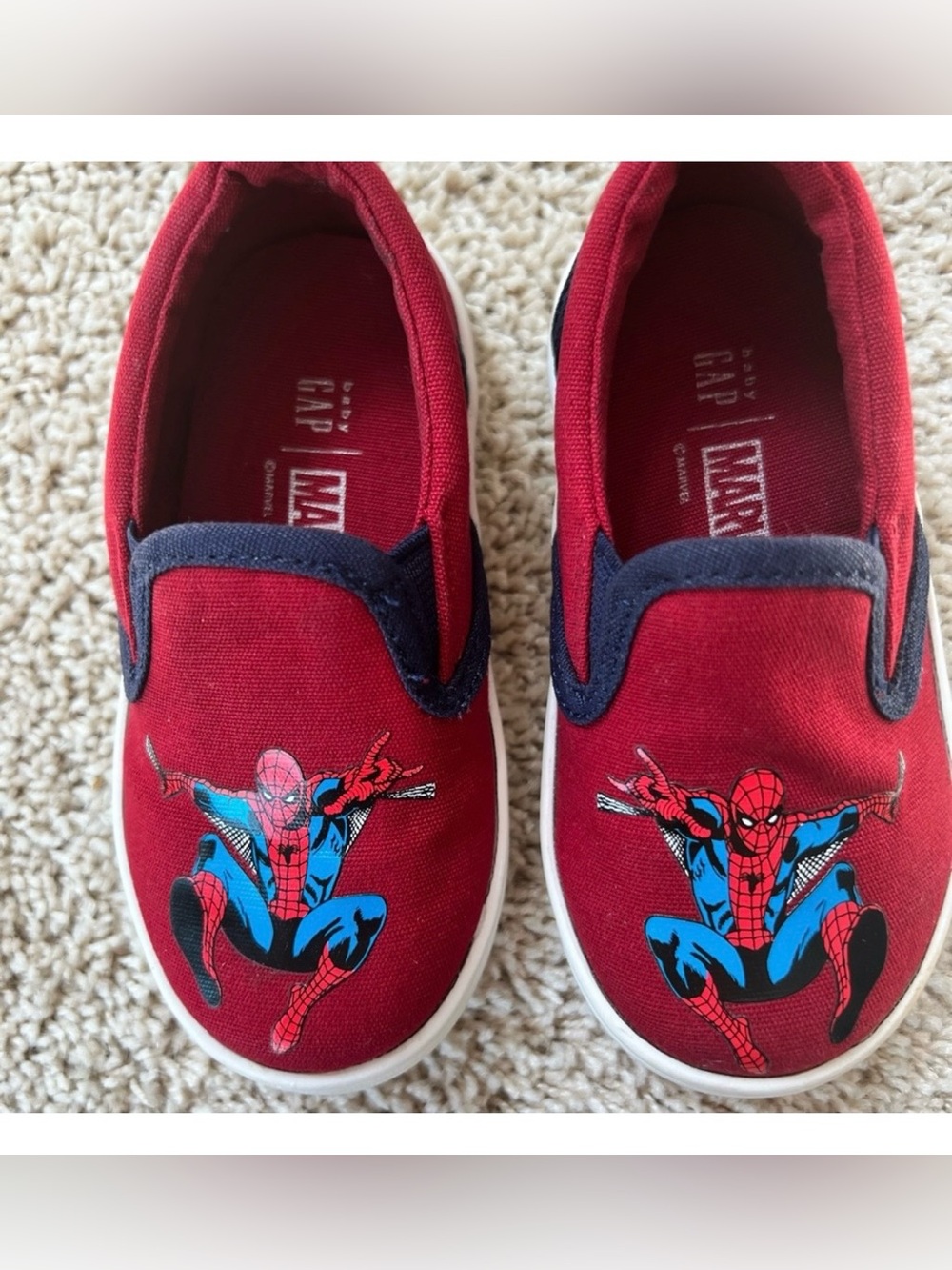 Baby Gap Marvel Red and Blue Spider-Man Slip-On Sneakers